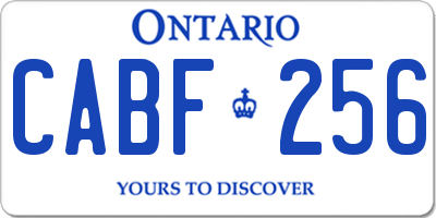 ON license plate CABF256