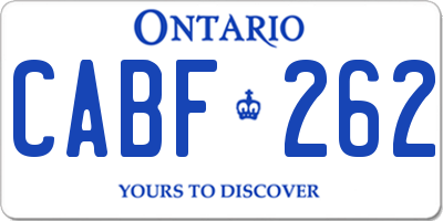 ON license plate CABF262