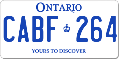 ON license plate CABF264