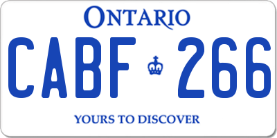 ON license plate CABF266