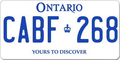 ON license plate CABF268