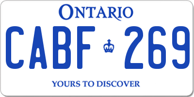 ON license plate CABF269