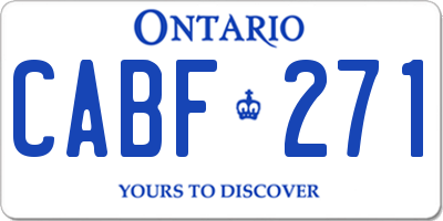 ON license plate CABF271