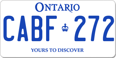 ON license plate CABF272