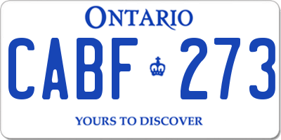 ON license plate CABF273