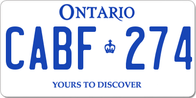 ON license plate CABF274