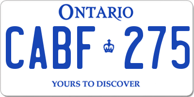 ON license plate CABF275