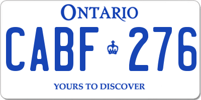 ON license plate CABF276