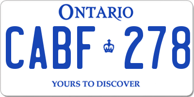 ON license plate CABF278