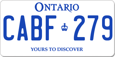 ON license plate CABF279