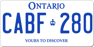 ON license plate CABF280