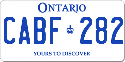 ON license plate CABF282