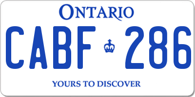 ON license plate CABF286