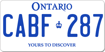 ON license plate CABF287