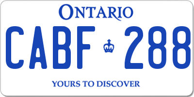 ON license plate CABF288