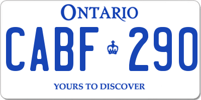 ON license plate CABF290