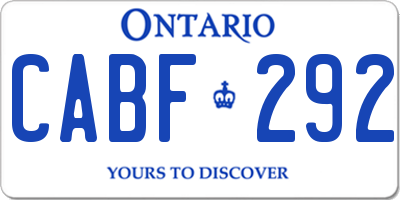 ON license plate CABF292