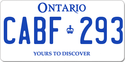 ON license plate CABF293