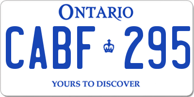 ON license plate CABF295