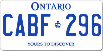 ON license plate CABF296