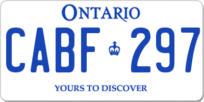 ON license plate CABF297