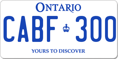 ON license plate CABF300