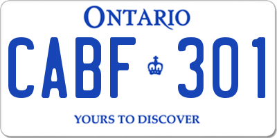 ON license plate CABF301