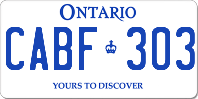 ON license plate CABF303