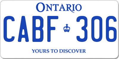 ON license plate CABF306