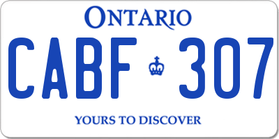 ON license plate CABF307