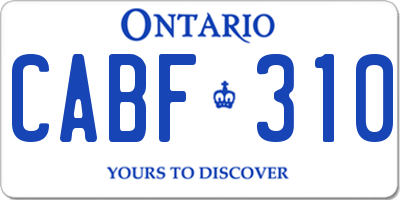 ON license plate CABF310