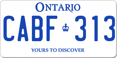 ON license plate CABF313