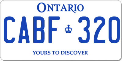 ON license plate CABF320