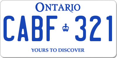 ON license plate CABF321