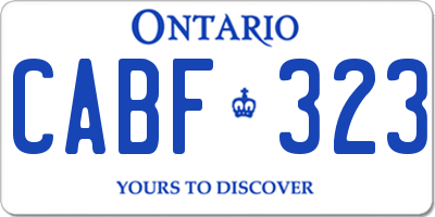 ON license plate CABF323