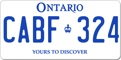 ON license plate CABF324