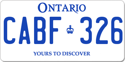 ON license plate CABF326