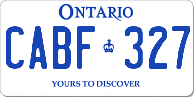 ON license plate CABF327