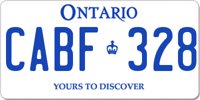 ON license plate CABF328