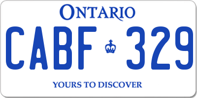 ON license plate CABF329