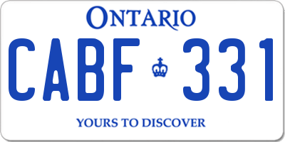 ON license plate CABF331