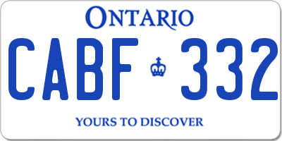 ON license plate CABF332