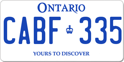 ON license plate CABF335