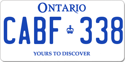 ON license plate CABF338