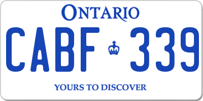 ON license plate CABF339