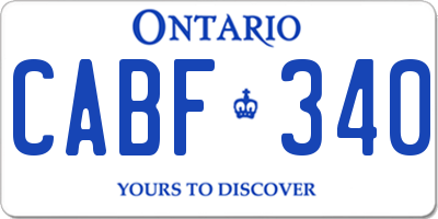 ON license plate CABF340