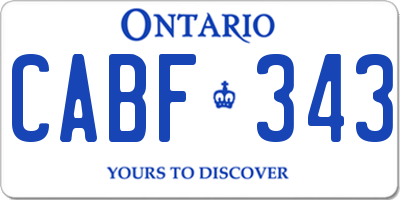 ON license plate CABF343