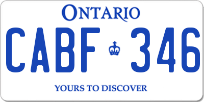 ON license plate CABF346