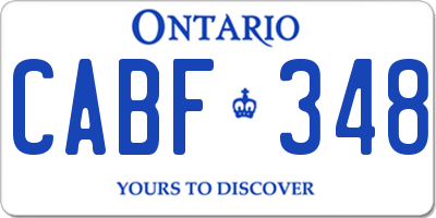 ON license plate CABF348