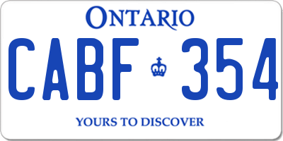 ON license plate CABF354